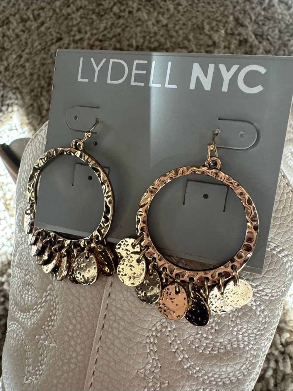 LYDELL NYC Gold Coin Hoop Earrings